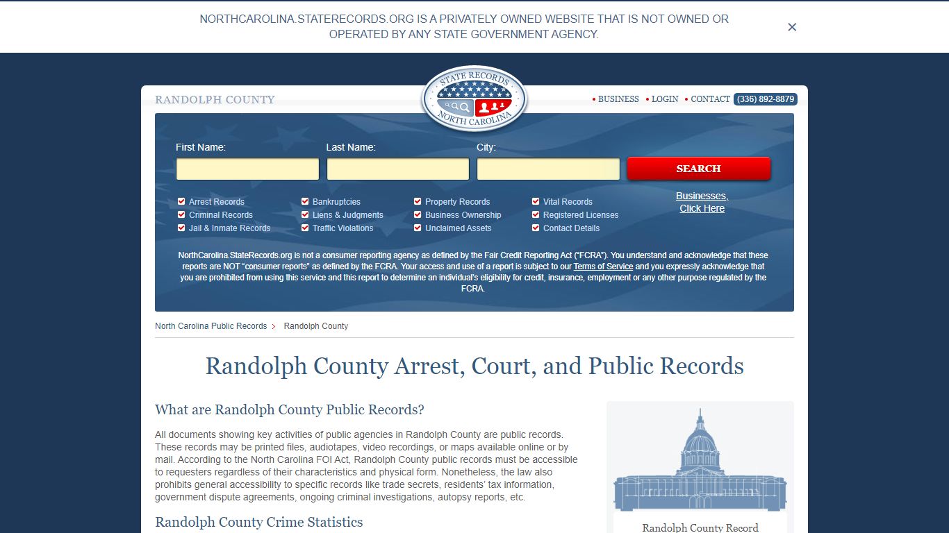 Randolph County Arrest, Court, and Public Records