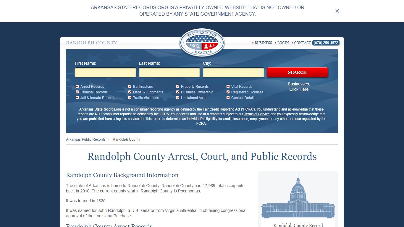Randolph County Arrest, Court, and Public Records