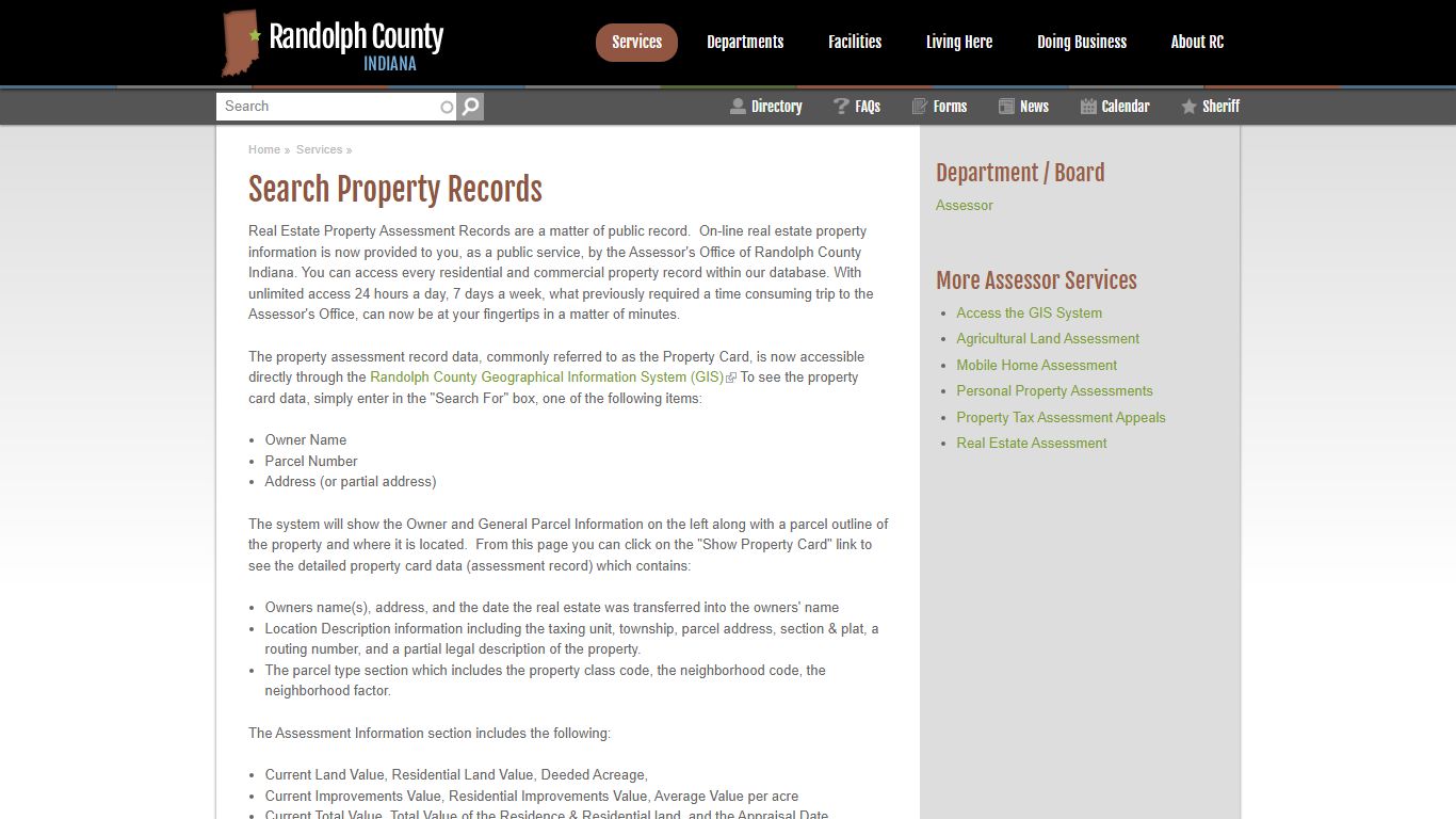 Search Property Records | Randolph County