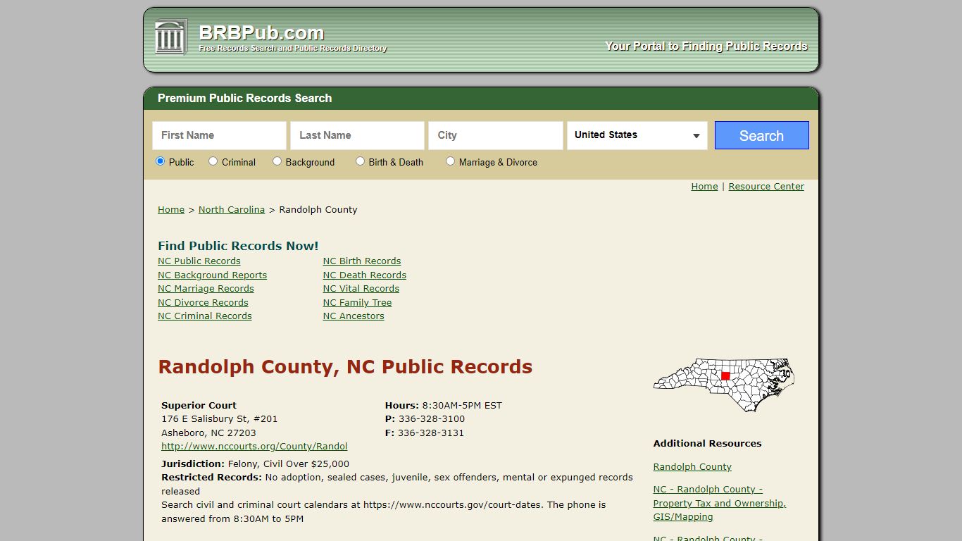 Randolph County Public Records | Search North Carolina Government Databases